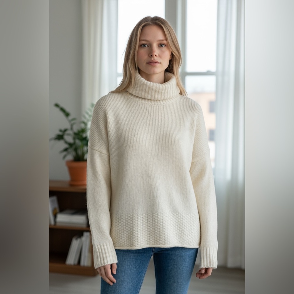 Madewell Sadler Turtleneck Sweater in Ivory - Picture 2 of 10